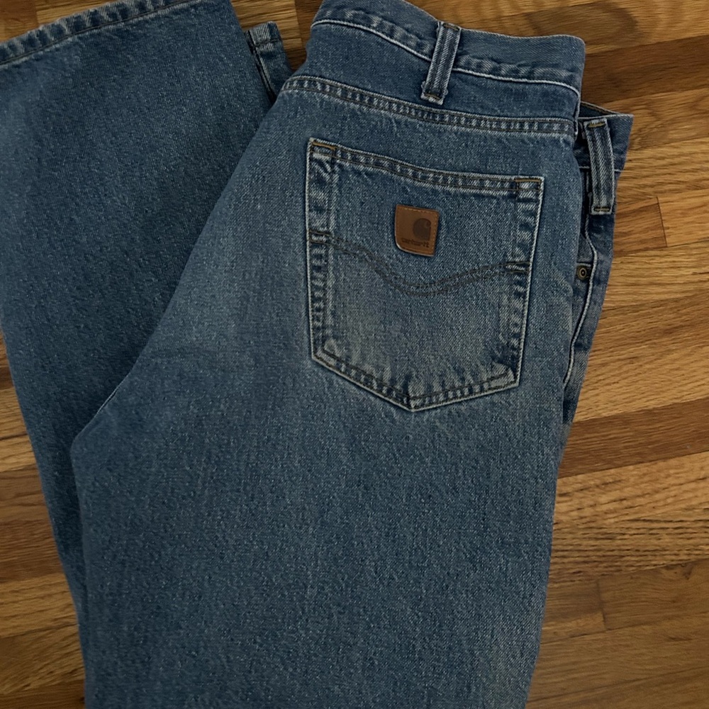 Carhartt B460 Relaxed Fit Jeans 35x30 Light Wash Straight Leg